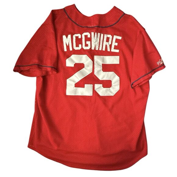 VTG 2000's Authentic Majestic St. Louis Cardinals Mark McGwire Jersey Mens Red L - Picture 2 of 7